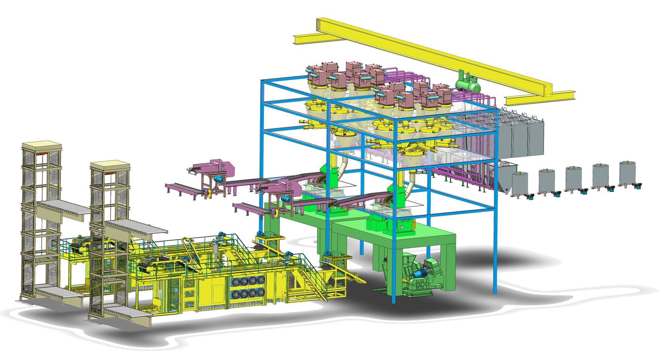 Complete automated production line, engineering design
