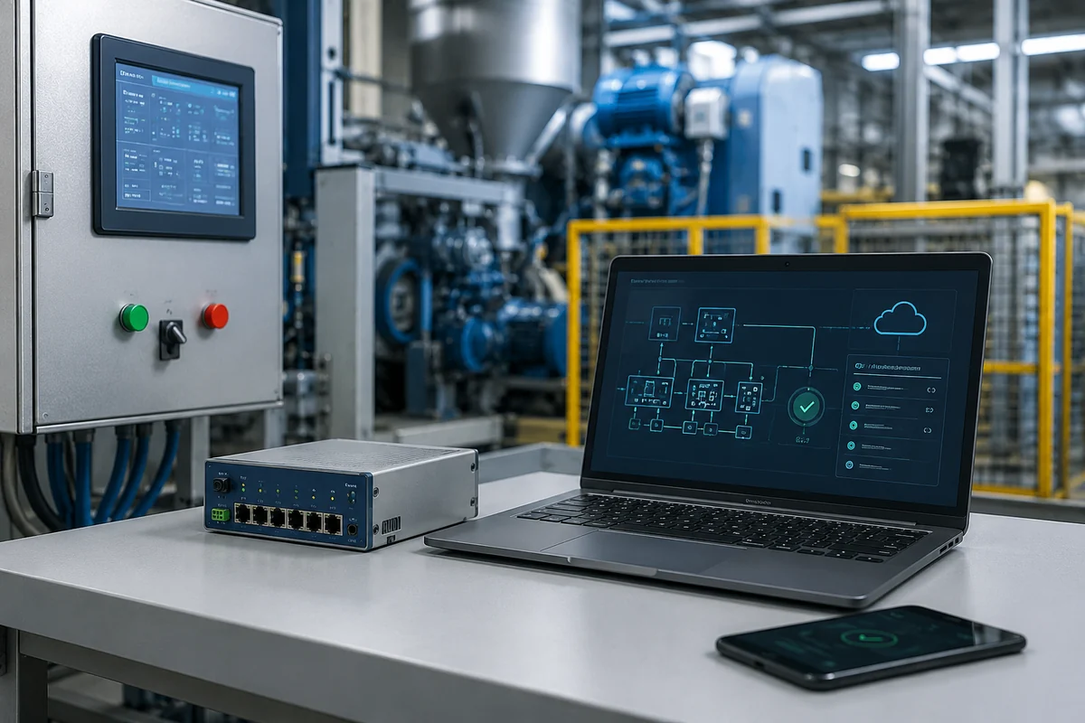 Industrial control equipment connected for remote diagnostics
